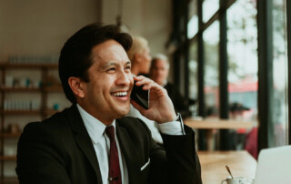Entrepreneur on the phone